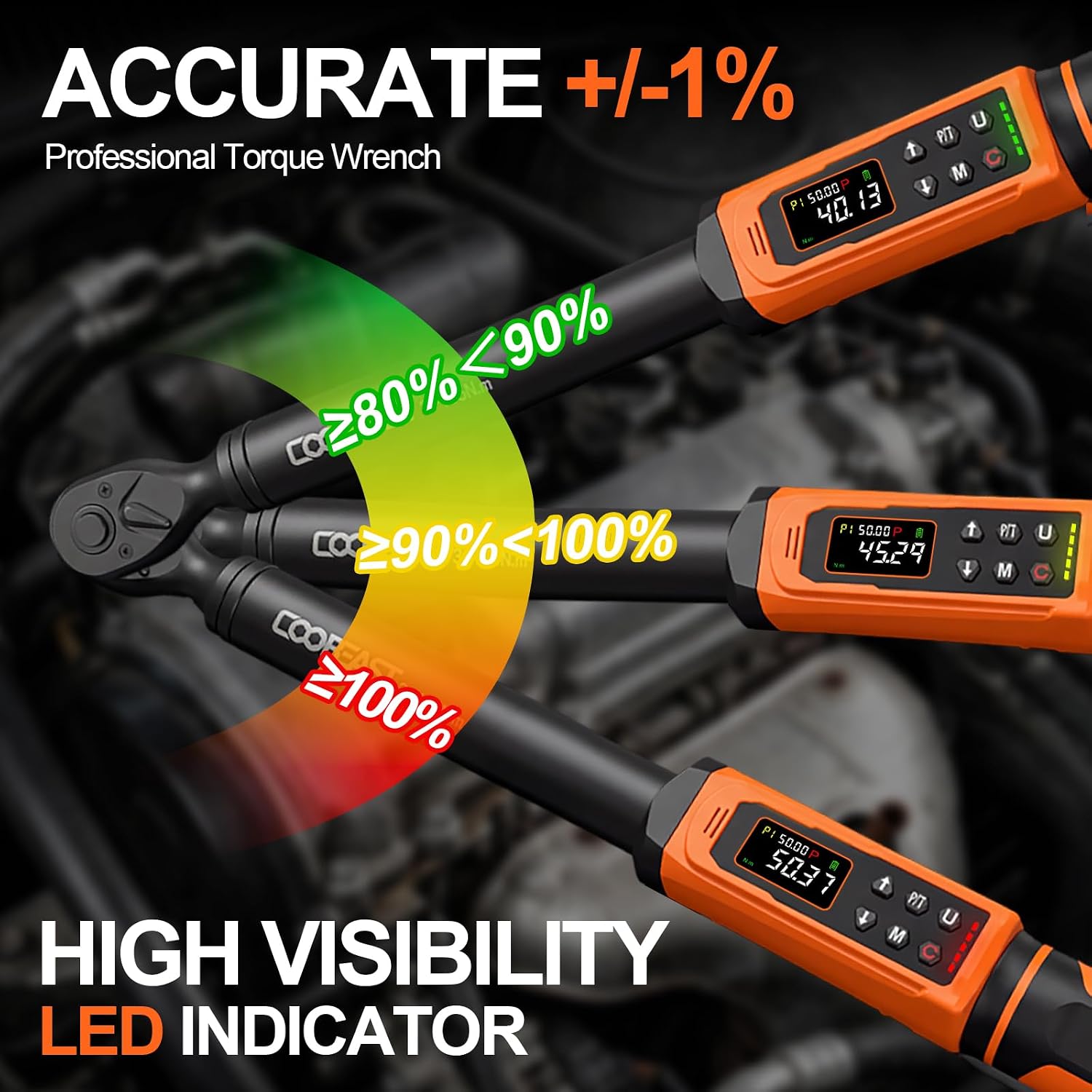 Detalle 1 de coobeast SXBS02HS340NM3US Digital Torque Wrench, 1/2-Inch Drive, ±2% Accuracy