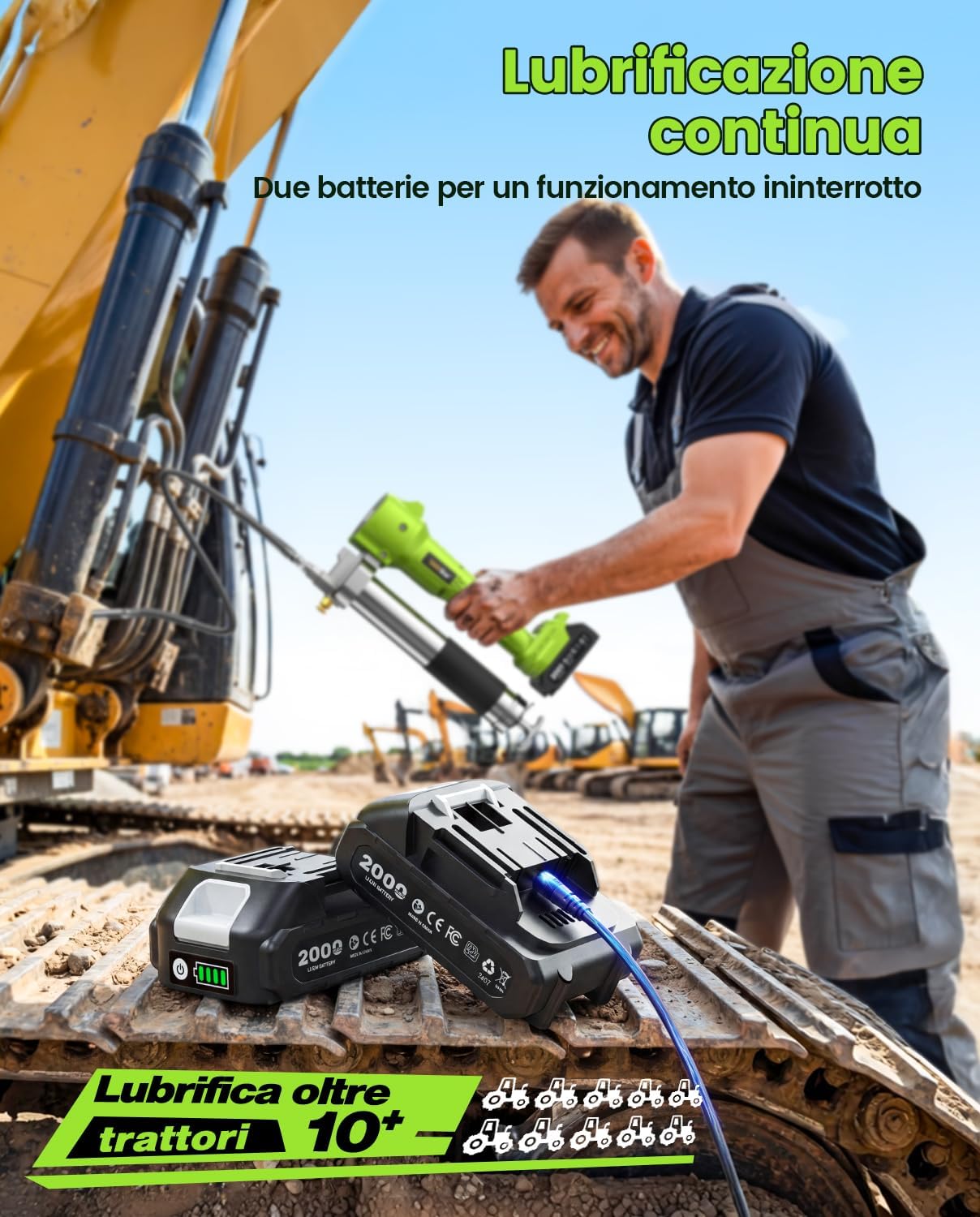 Thumbnail 5 de TaskStar Ingrassatore a Batteria 10000 PSI