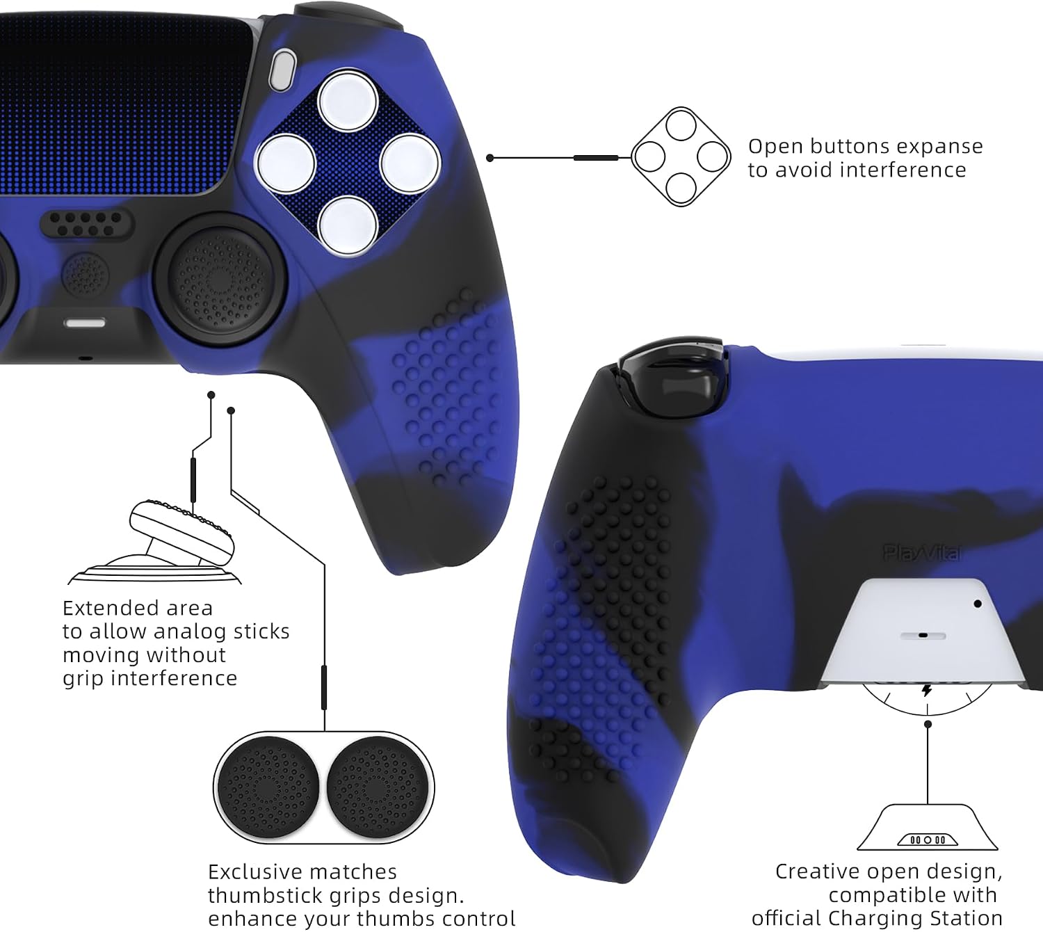 Thumbnail 5 de PlayVital 2-Pack Silicone Cover for PS5 Controller
