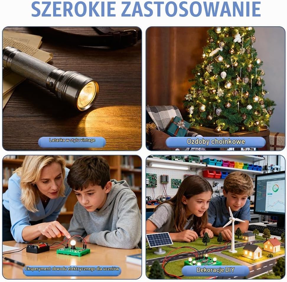 Thumbnail 6 de AUAUY miniaturowe żarówki E10, 3,5 V, 0,3 A, 3000 K, 12 szt.