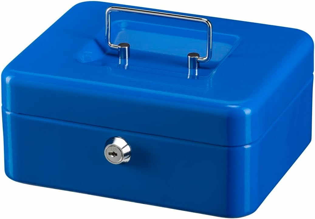 Thumbnail 5 de BURG-WÄCHTER Geldkassette Money 5020, blau – abschließbar mit Schlüssel, Hartgeldeinsatz, Stahlblech