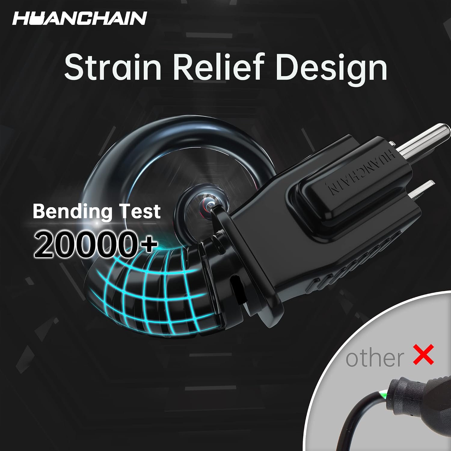 Detalle 2 de HUANCHAIN Indoor Outdoor Extension Cord 50 ft 🔌