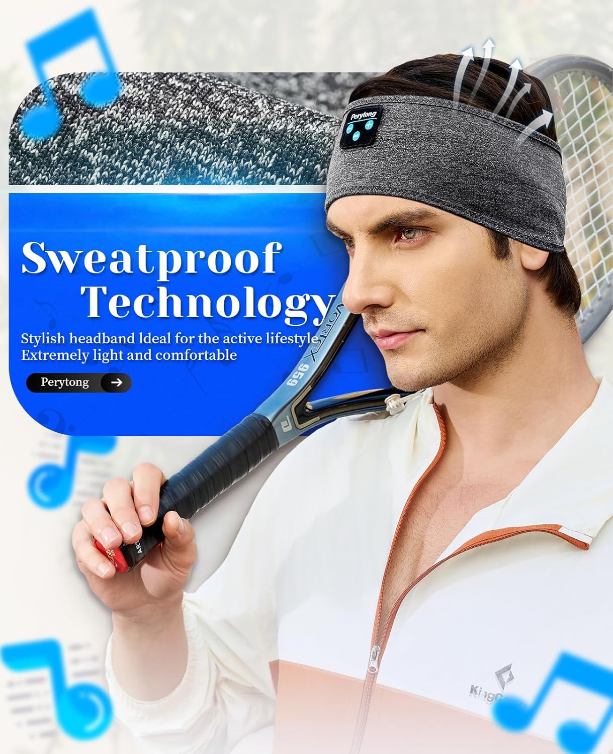 Thumbnail 1 de Perytong Bluetooth Sleeping Headphones Headband (Darkgray) with Built-In Speakers