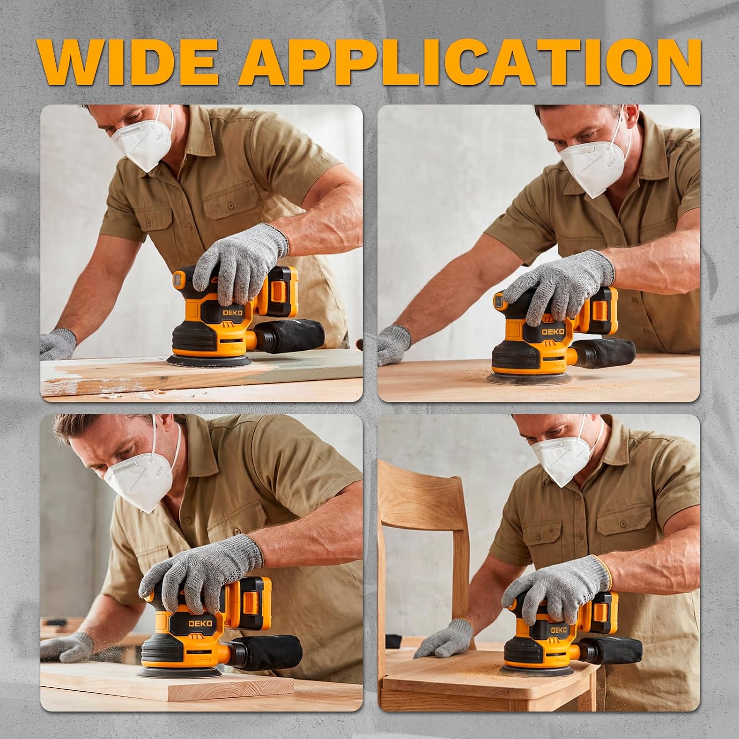Thumbnail 5 de DEKOPRO 20V Cordless Orbital Sander 125mm