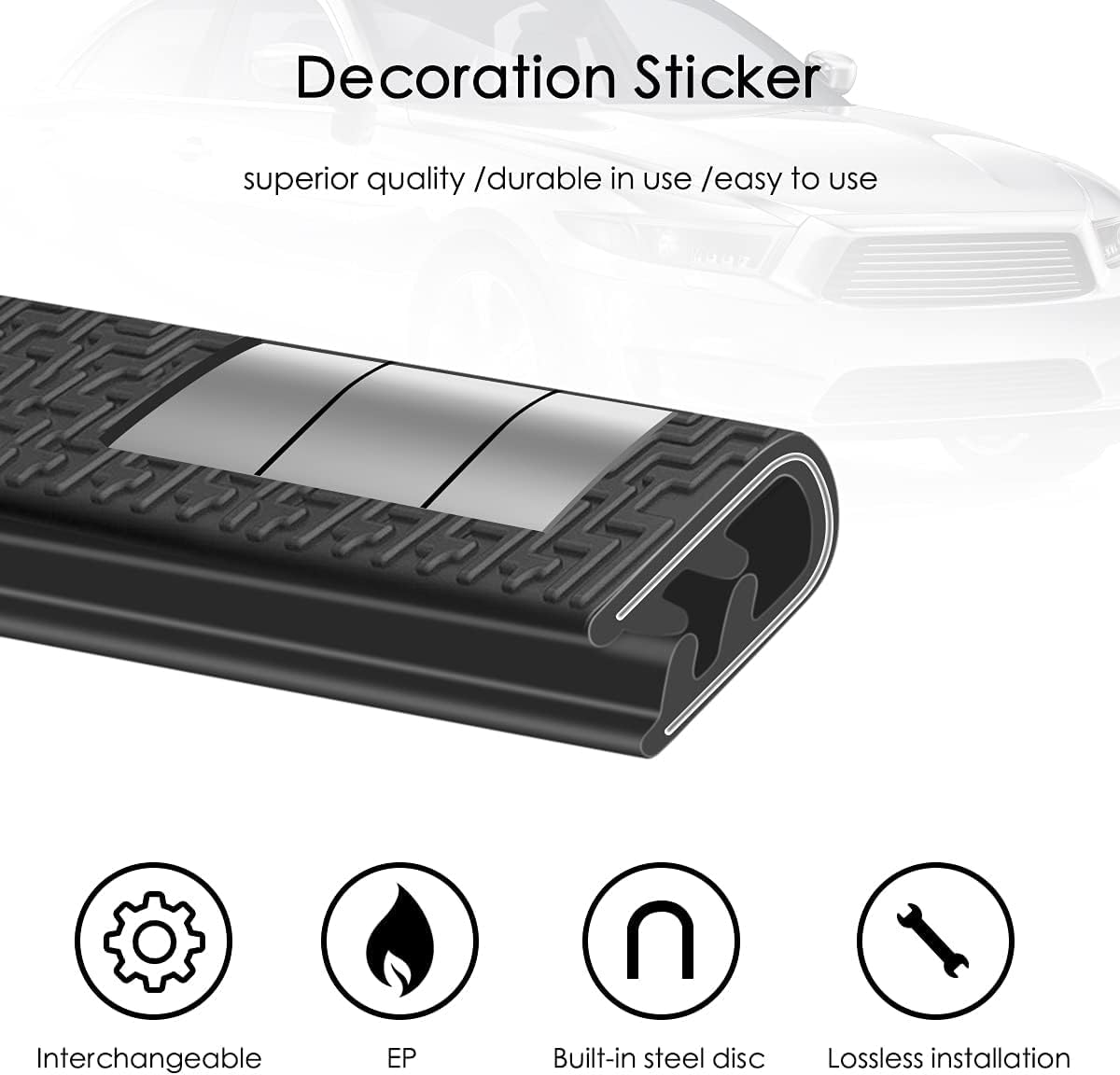 Thumbnail 2 de URAQT Car Door Edge Guards – U-Shape Rubber Door Protector, 5.5 m