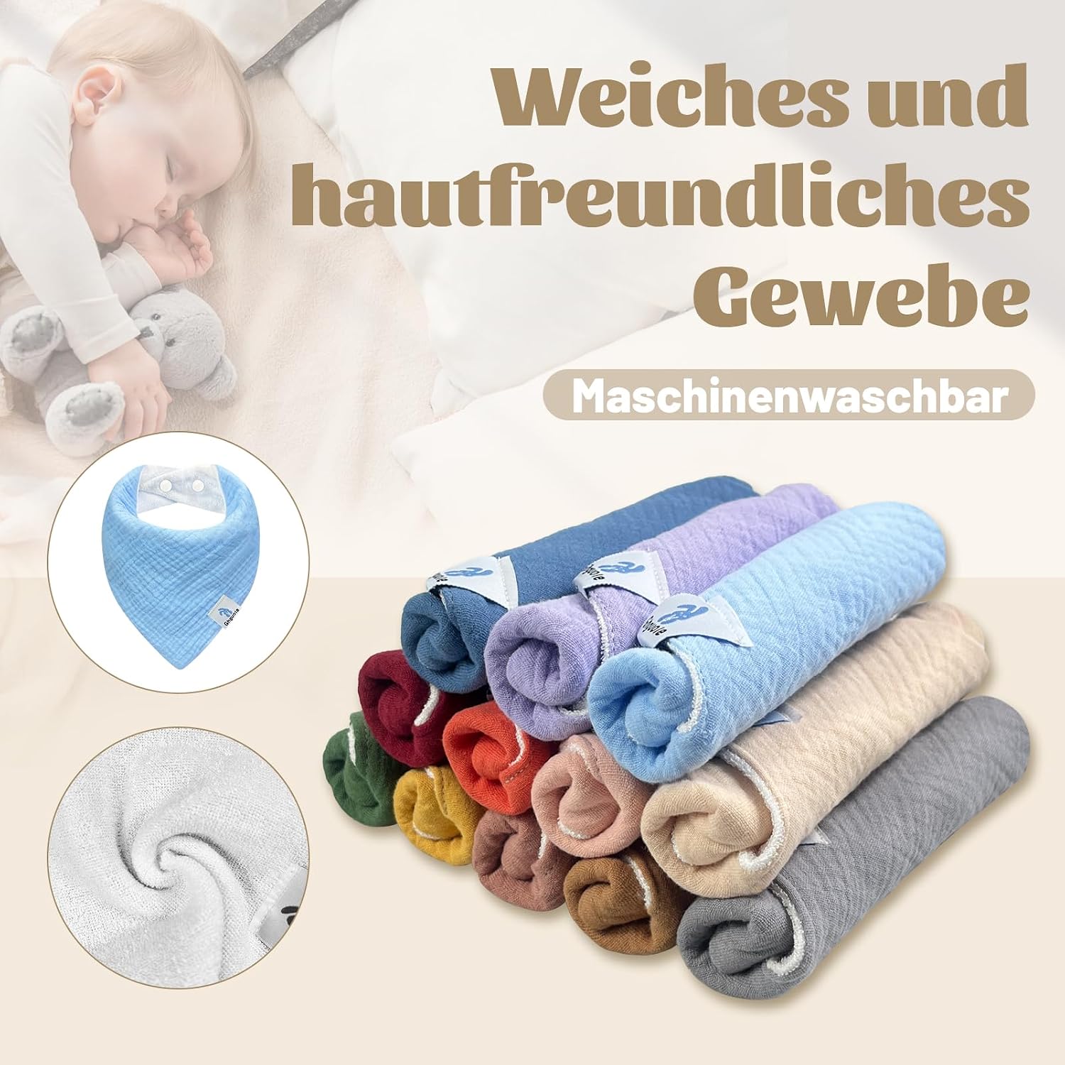 Detalle de Ghguole Lätzchen 12er Pack für Babys