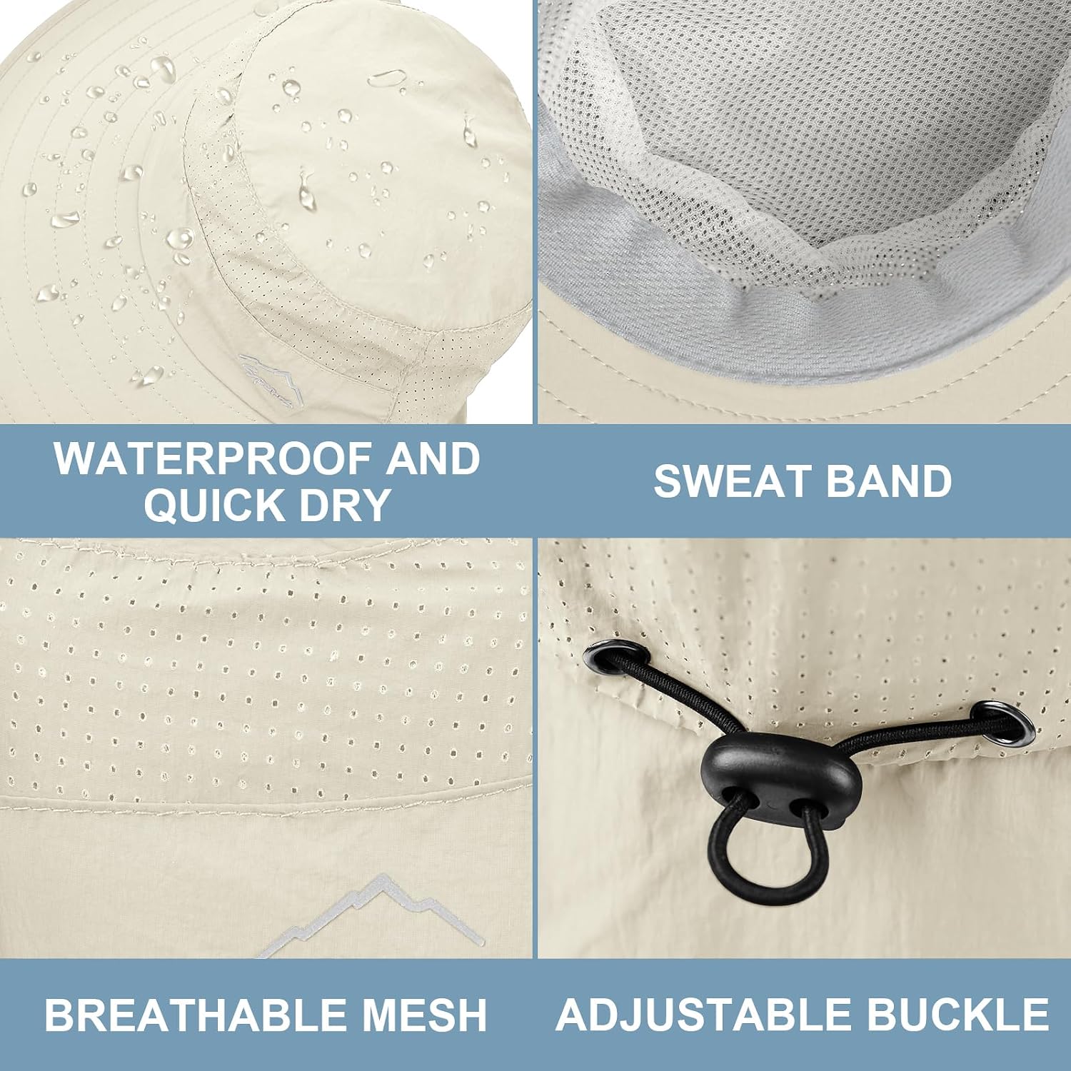 Detalle de Sun Hat with Neck Flap: UPF 50+ Lightweight, Foldable Sun Protection for Men and Women