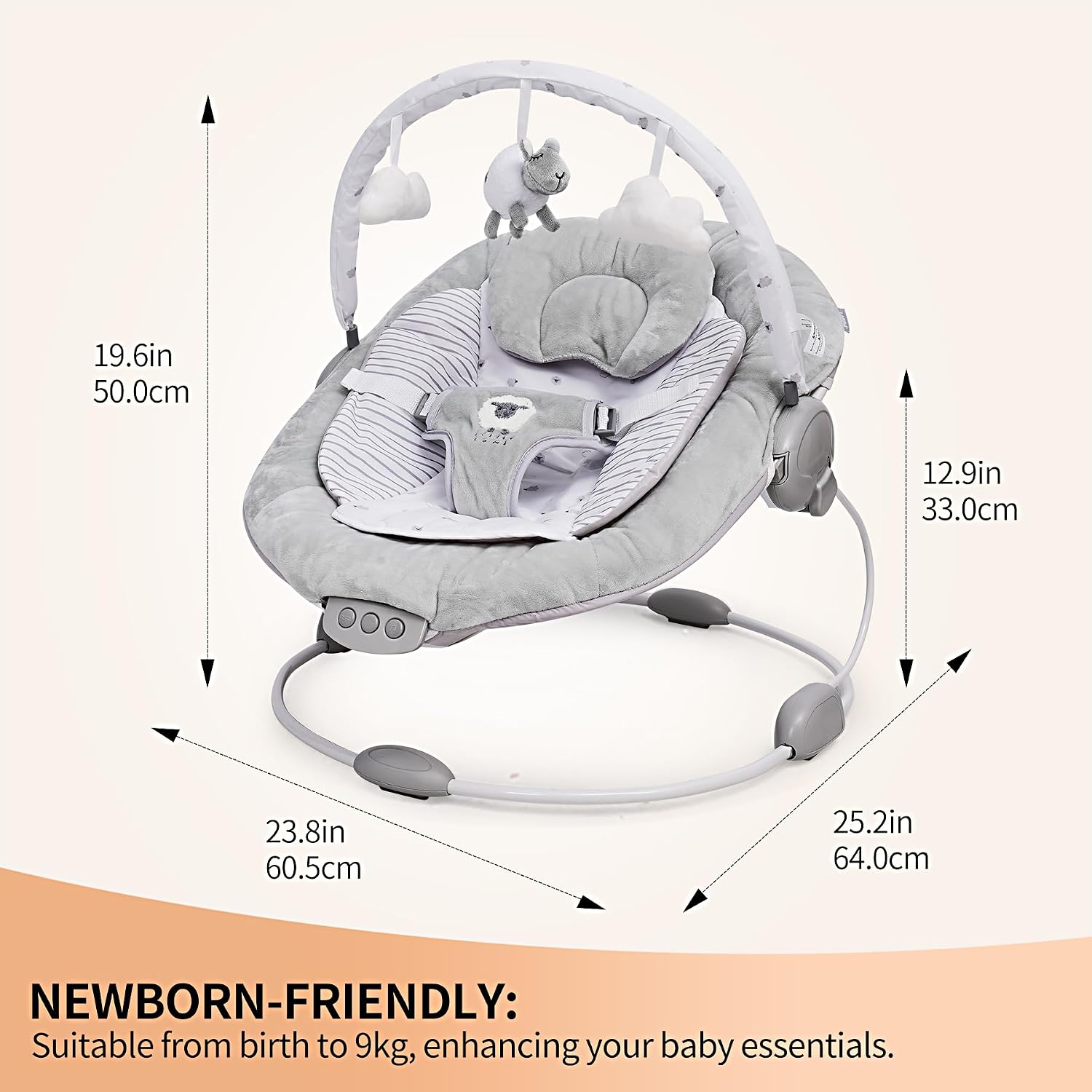 Detalle 2 de LADIDA Soft Padded Lamb Bouncer 0–6 months