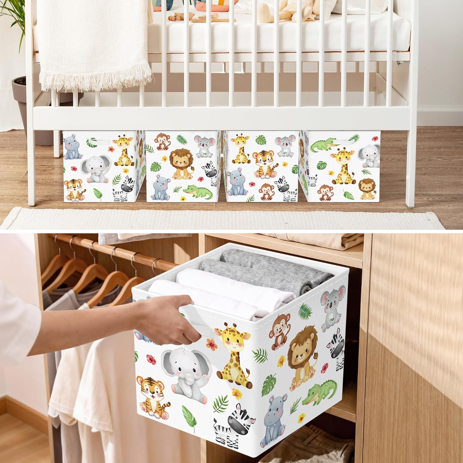 Thumbnail 3 de HUUMONSS 11.8" Forest Animals Storage Cubes 3Pcs