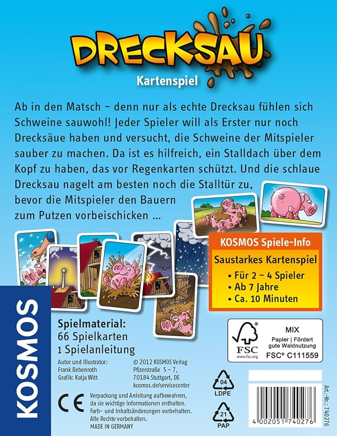 Detalle 2 de Kosmos Drecksau juego de cartas para 2–4 jugadores