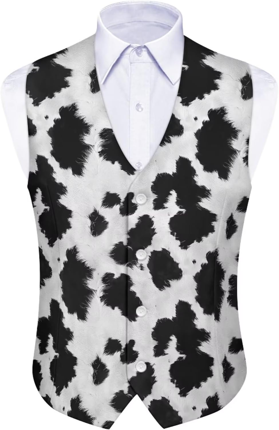 Detalle de POLERO Mens Suit Vest Colorful Printed Dress Vest with V Neck and Adjustable Back for Smart Casual to Formal Wear