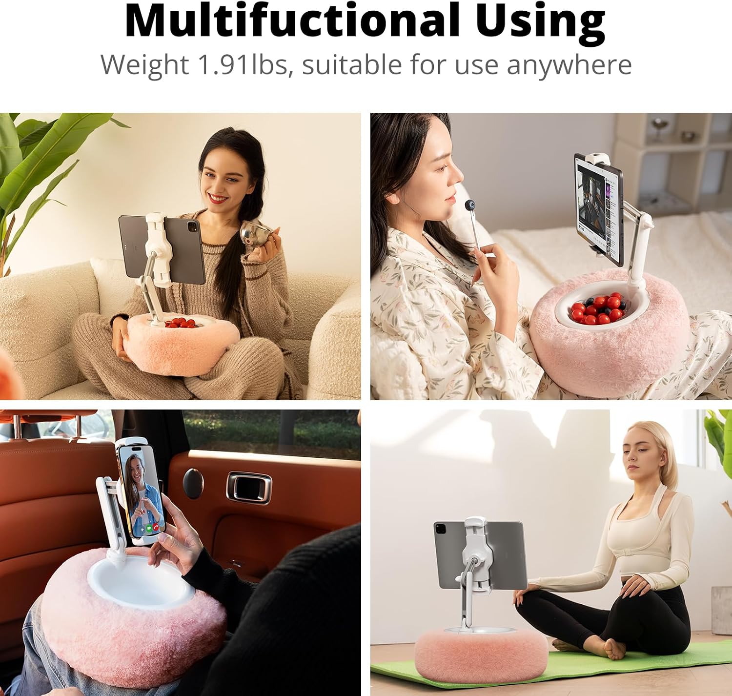 Detalle 2 de SupeDesk Tablet Pillow Stand with Detachable Snack Bowl