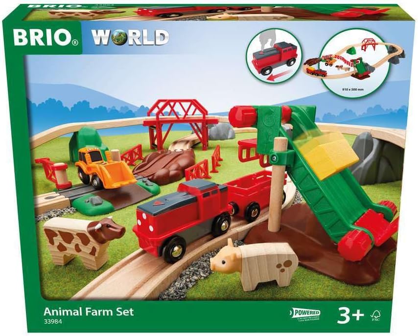 Thumbnail 3 de Brio World - Circuit de la Ferme et Locomotive à pile (33984) – Coffret bois 30 pièces