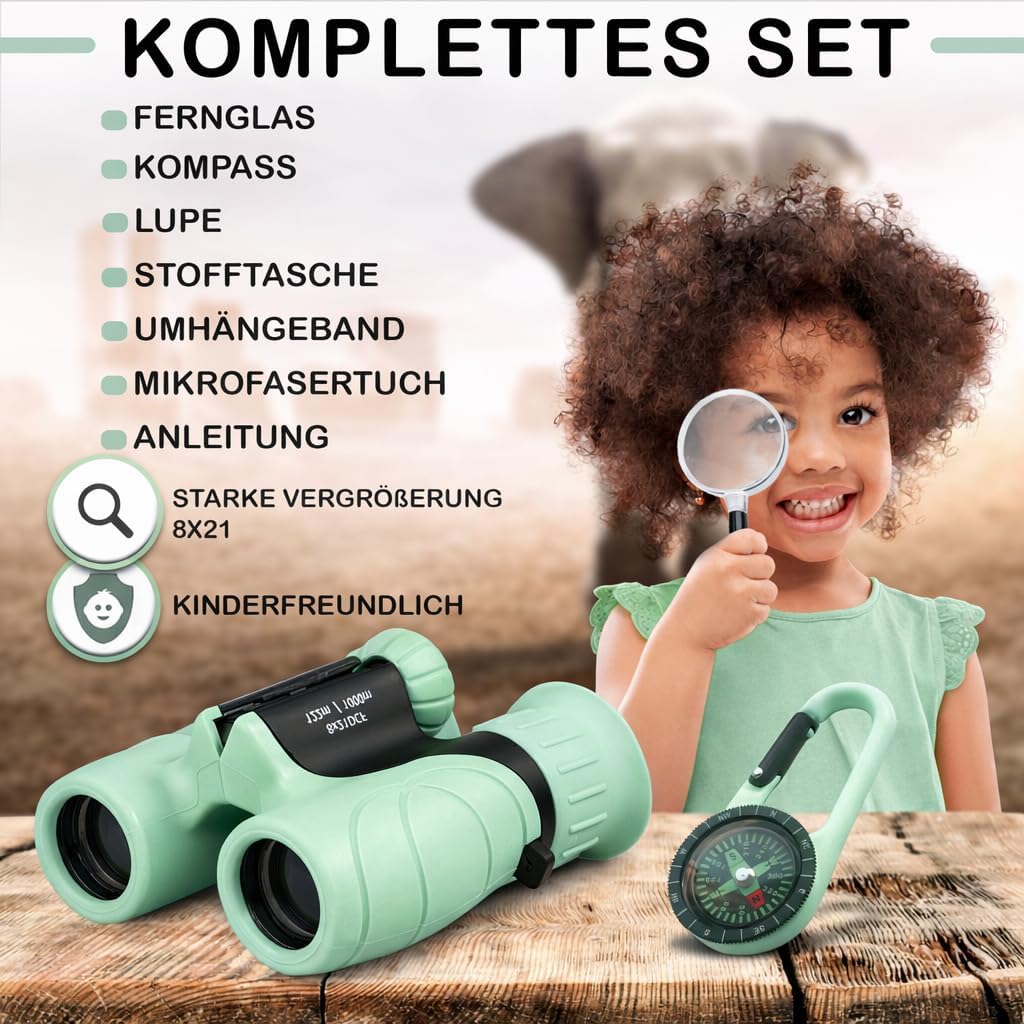 Thumbnail 1 de Promora Fernglas für Kinder 8x21 – Komplettes Set mit Lupe & Kompass