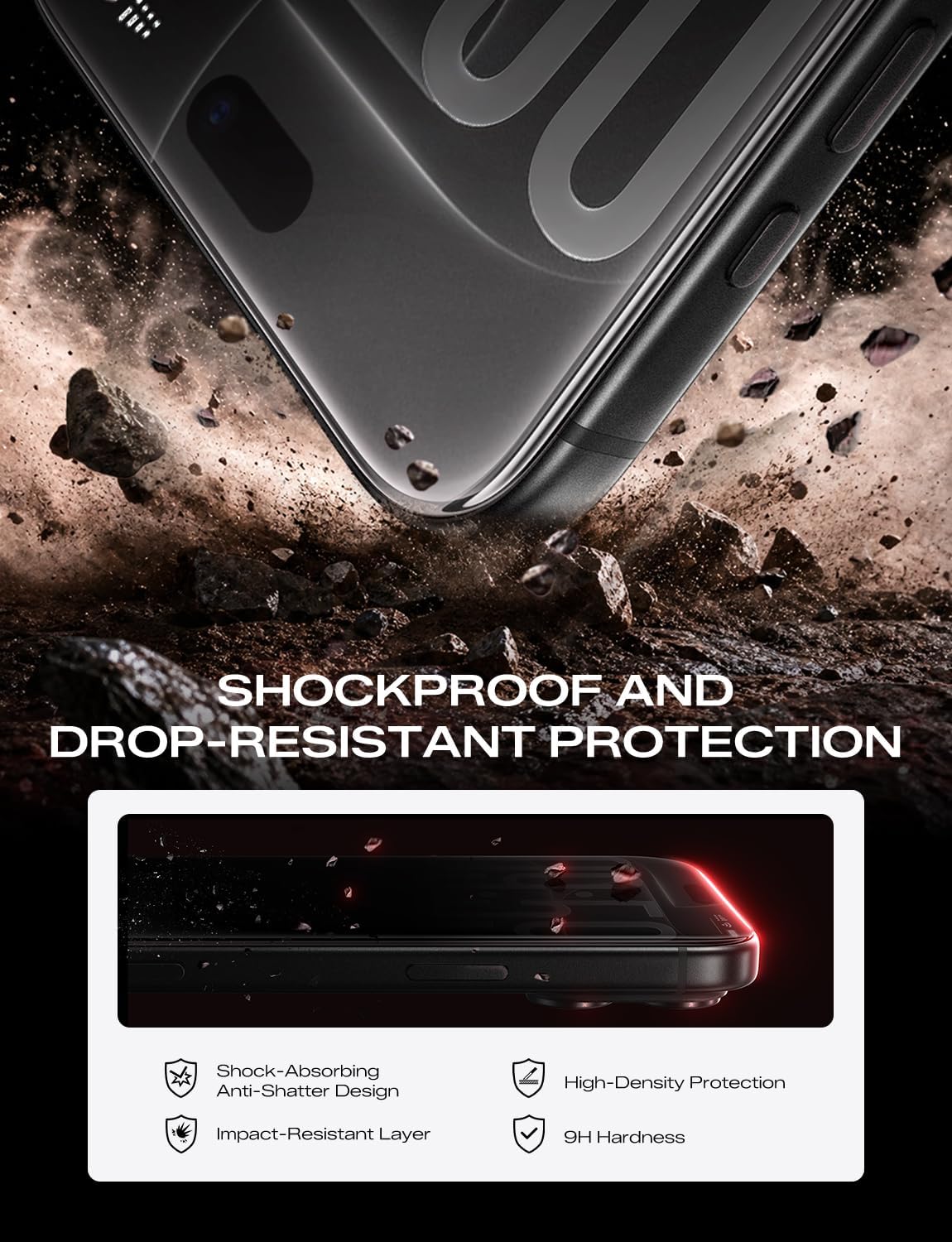 Thumbnail 4 de MAGIC JOHN iPhone 18 Pro 6.3-Inch Screen Protector, 9H Glass, 2-Pack