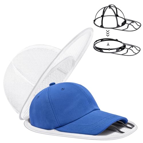 iyes.top Lavar Gorras: jaula plegable para lavado en lavadora y lavavajillas con bolsa y rack protector