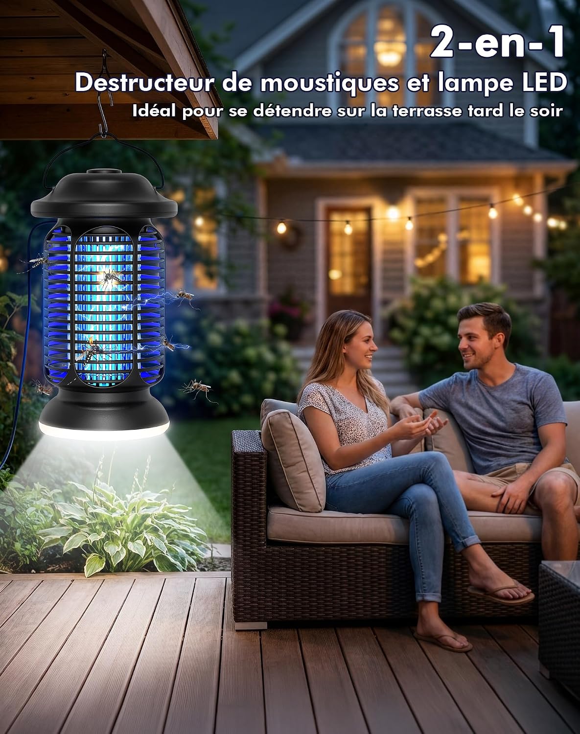 Thumbnail 6 de Regevo Lampe Anti Moustique 4000V – Zapper UV et Lampe LED, IPX4