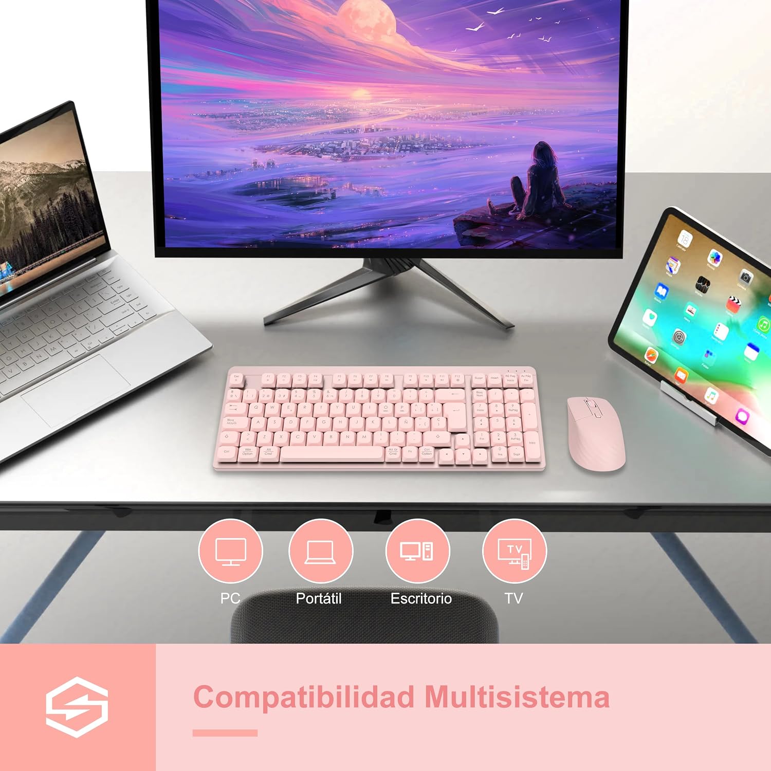 Thumbnail 6 de LeadsaiL FA98 Teclado Mecánico Perfil Bajo Rosa