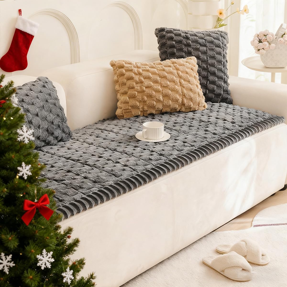Detalle 2 de Gumfolk Plush Pet Sofa Cover for Dogs
