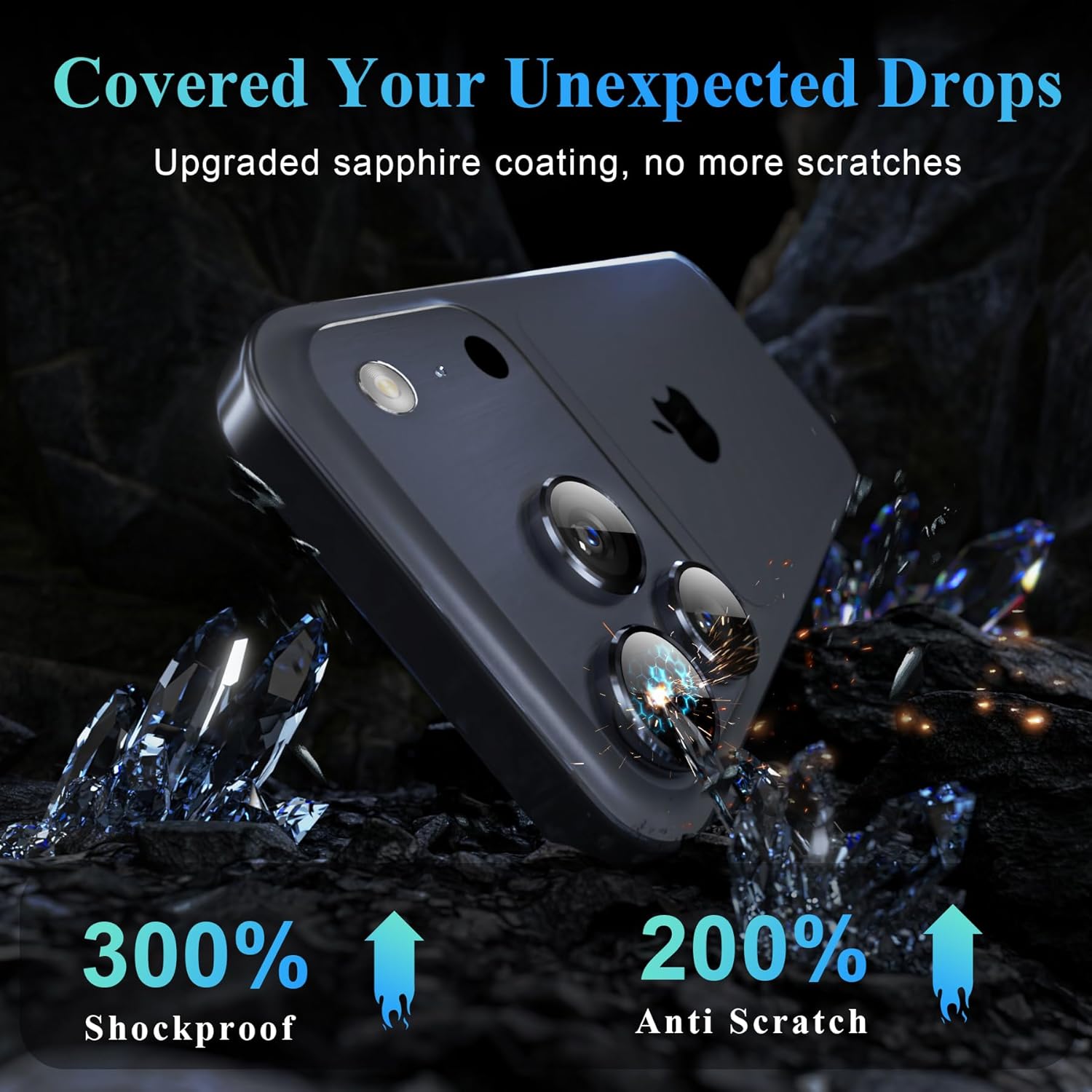 Thumbnail 2 de YWXTW Camera Lens Protector for iPhone 17 Pro / 17 Pro Max (Deep Blue) with 1-Step Installation Tray