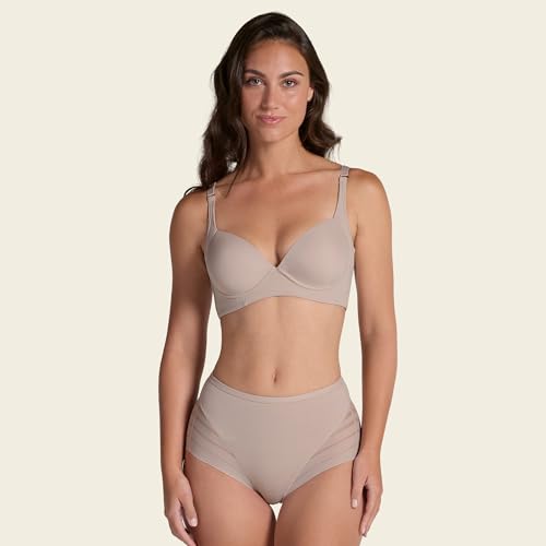 Detalle de Leonisa Braga Faja Reductora de Abdomen sin Costuras para Mujer, Braga Moldeadora con Encaje (Pack 1 o 2)