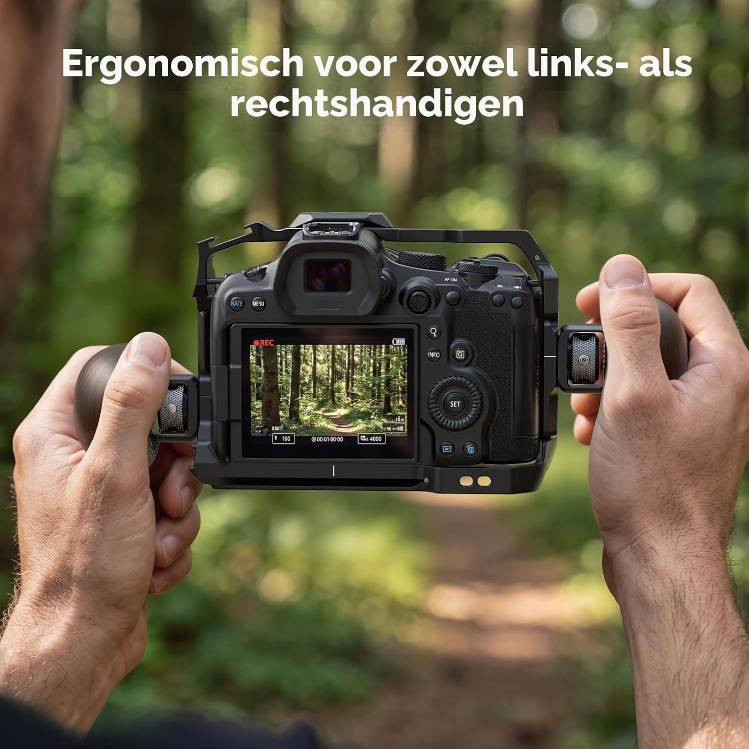 Detalle de SMALLRIG 5926 mini-zijhandgreep van hout met 1/4"-20-aansluiting