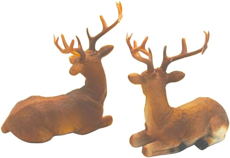 Detalle de Dekohelden24 – ceramiczne jelenie dekoracyjne, 2 szt., brązowe, leżące