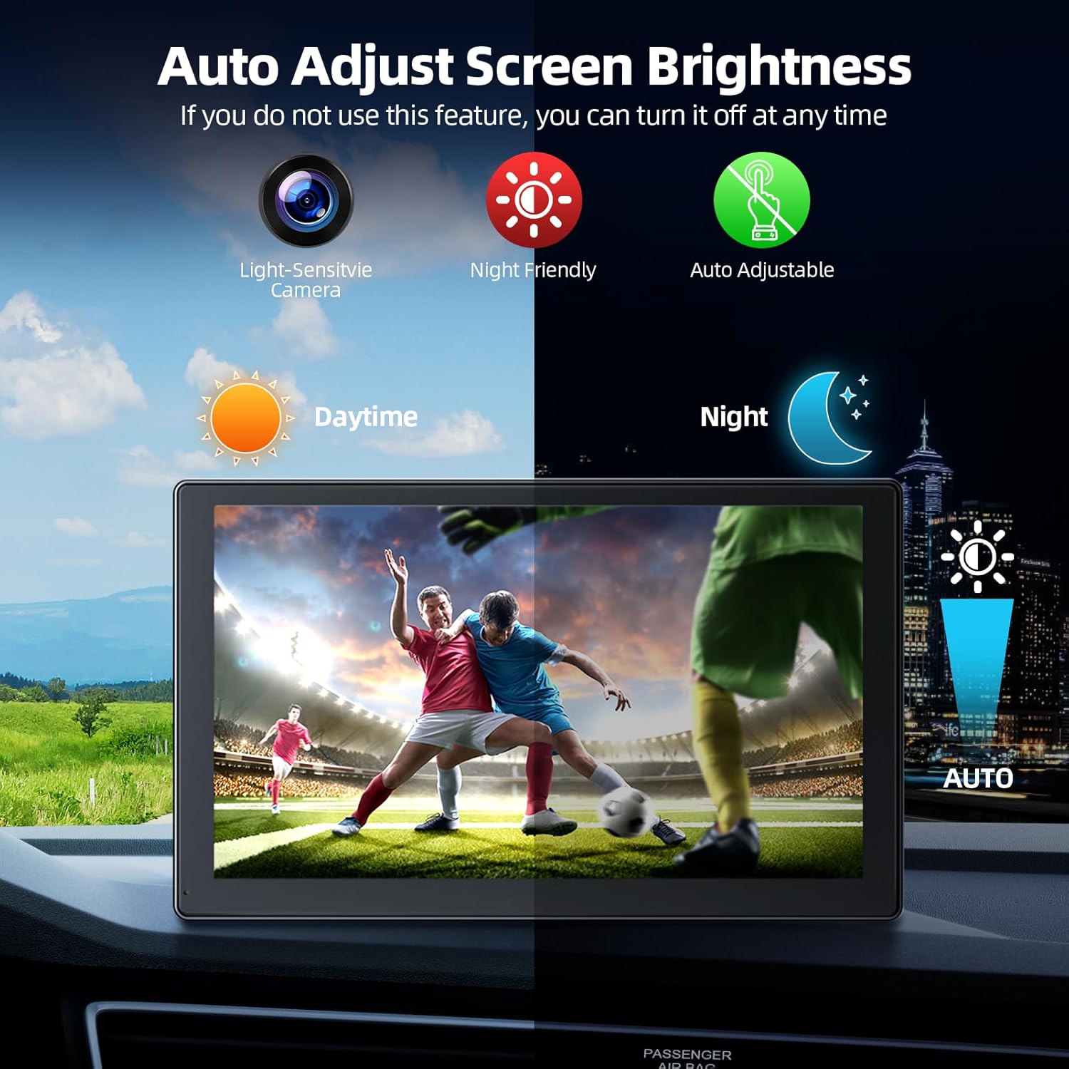 Thumbnail 3 de Volam 9" Wireless Carplay Screen with Dual Dash Cam and Backup Cam
