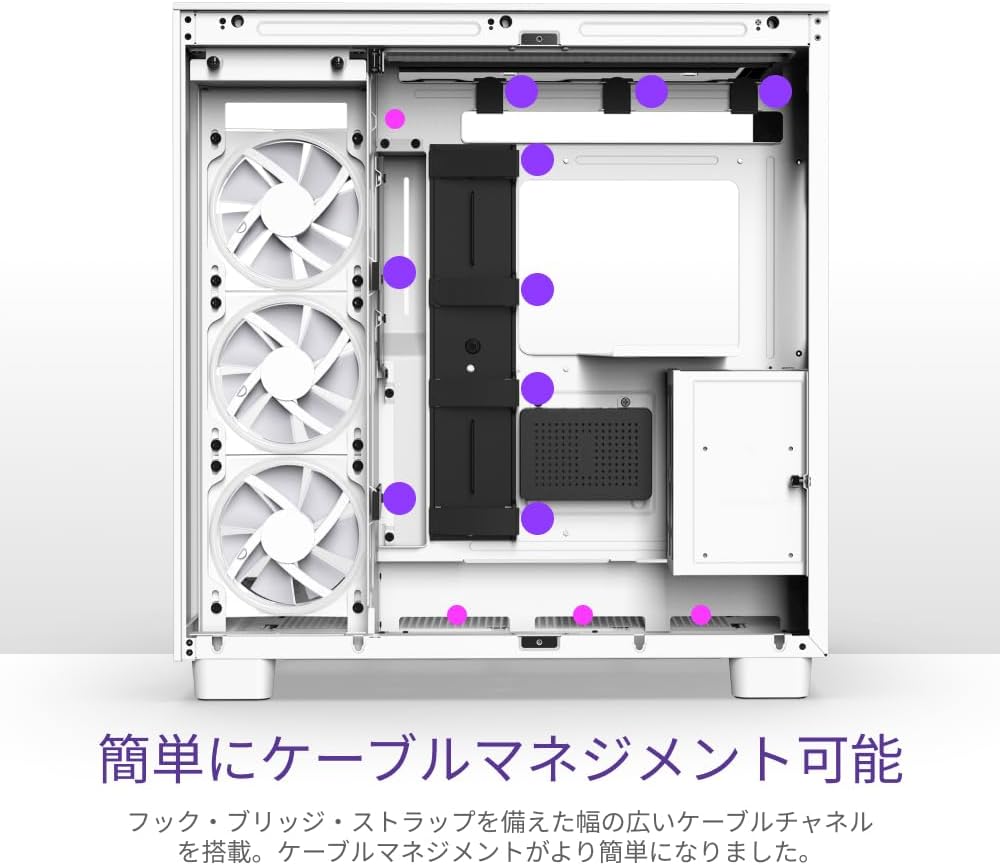 Detalle 2 de NZXT H9 Elite CM-H91EW-01 ミドルタワーPCケース 強化ガラス・デュアルチャンバー・ホワイト