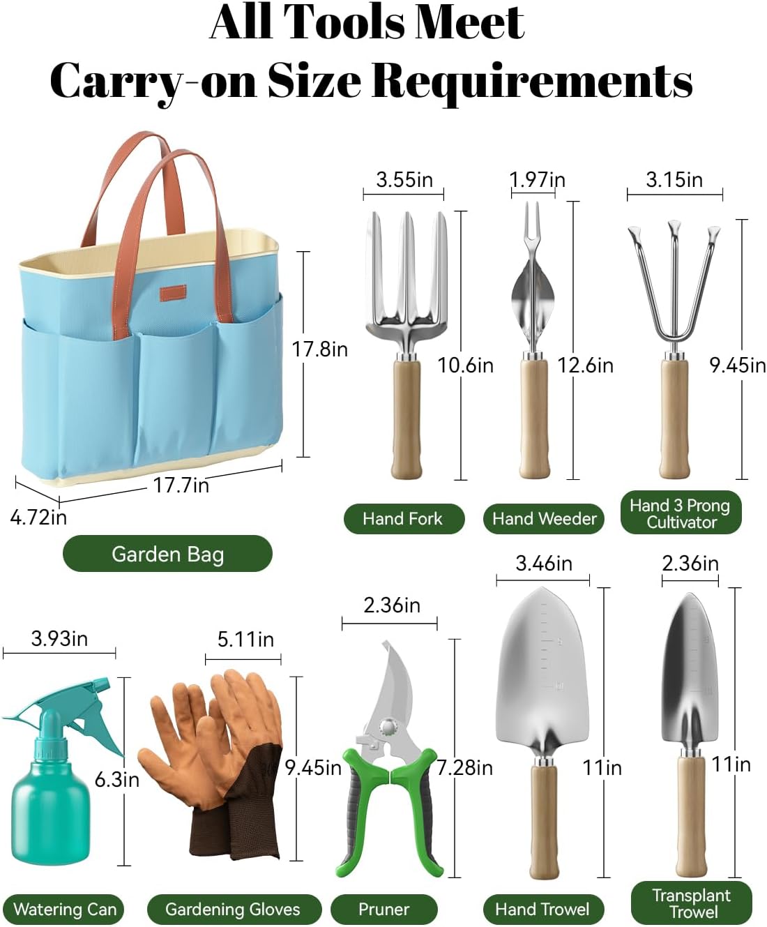 Thumbnail 4 de VerdantVibes Vibes-A-01 9-Piece Garden Tool Set with Non-Slip Grips