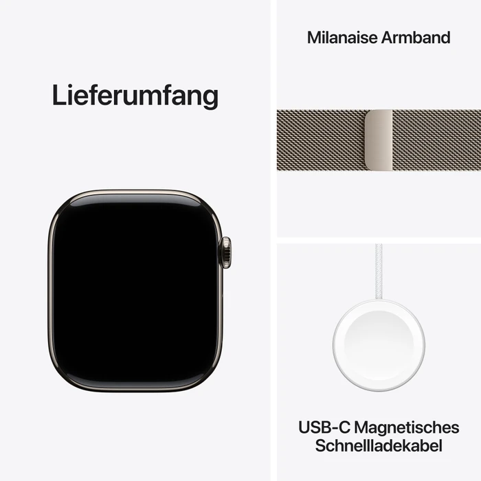 Thumbnail 8 de Apple Watch Series 10 4G (46 mm) Titan Silber mit Milanaise-Armband M/L