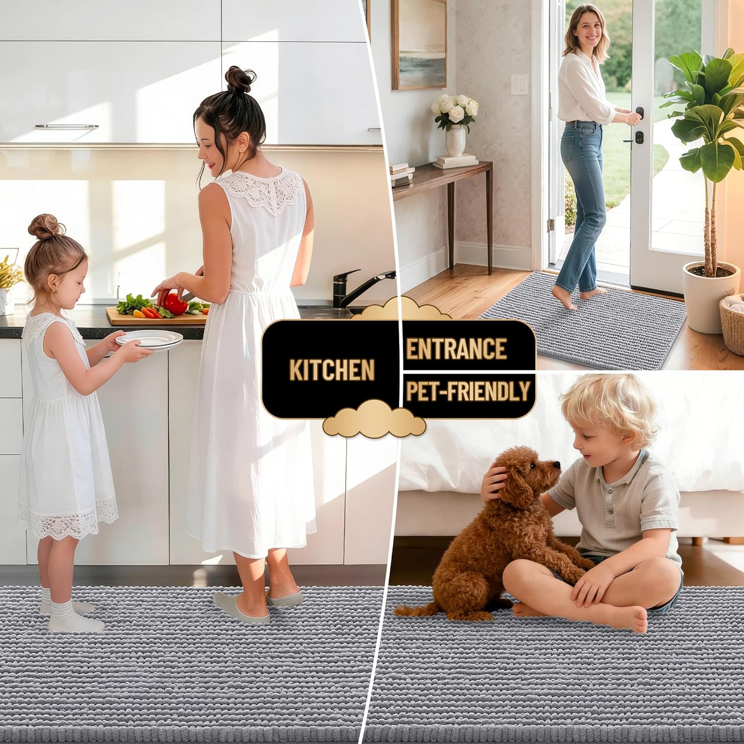 Thumbnail 5 de OLANLY Thick Bathroom Rugs 30x20 Chenille