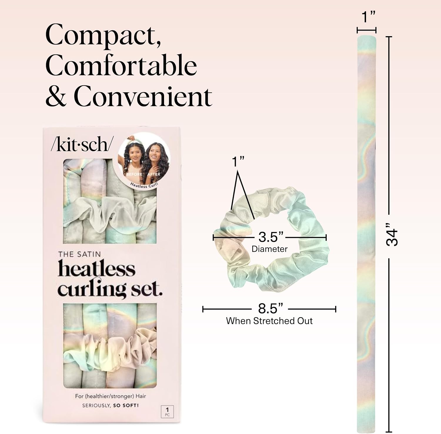 Detalle 1 de Kitsch Heatless Curler Set, Satin