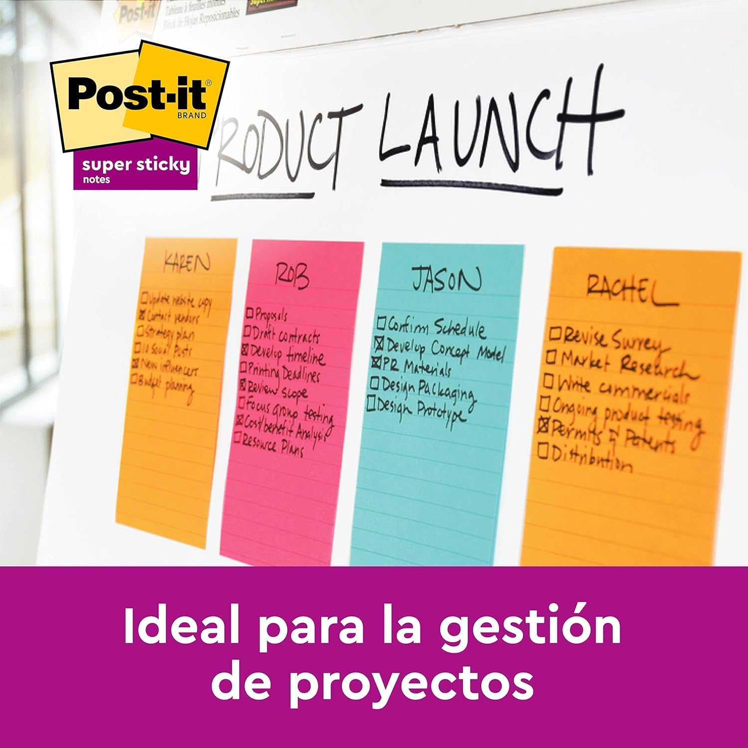 Detalle 2 de Post-it Notas Super Sticky Grandes 203x152 mm 45 hojas