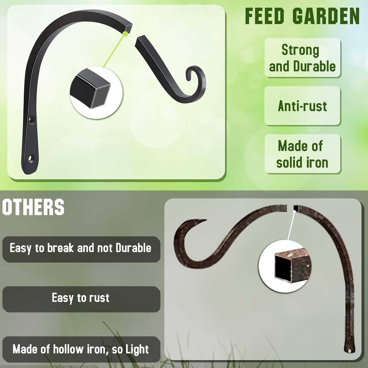 Detalle de FEED GARDEN Wall-Mounted Plant Hooks 8-Inch