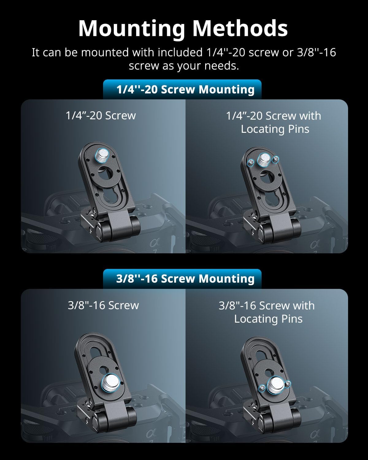 Thumbnail 3 de SmallRig Mini piastra di montaggio pieghevole a forma di L con vite 1/4''-20 e perno rimovibile