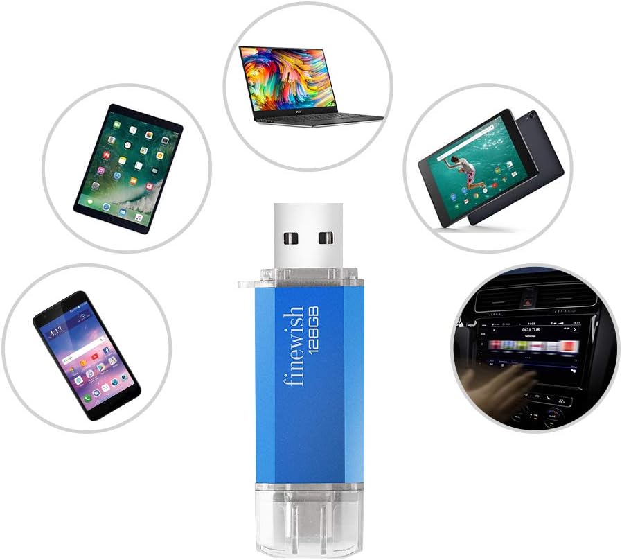 Detalle de USB C Memory Stick 128 GB – 2 in 1 Type C Flash Drive (Blue)