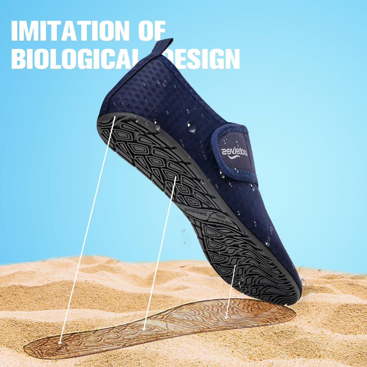 Thumbnail 2 de WateLves Chaussures de Bain d'eau – Chaussures aquatiques légères pour plage et piscine