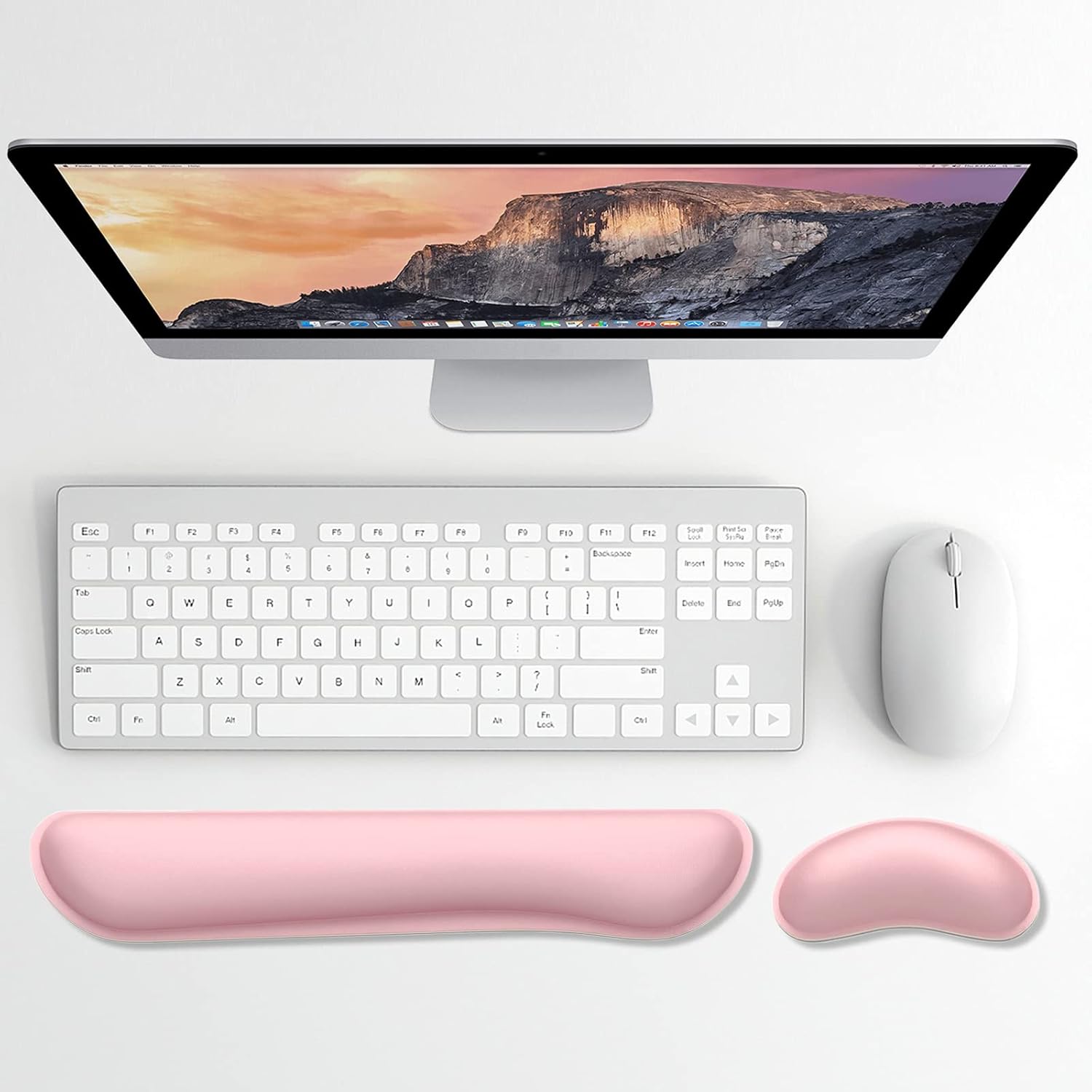 Thumbnail 1 de Dapesuom Vergrößertes Tastatur-Handgelenkauflage & Maus-Handgelenkstütze – Memory-Schaum, hellrosa