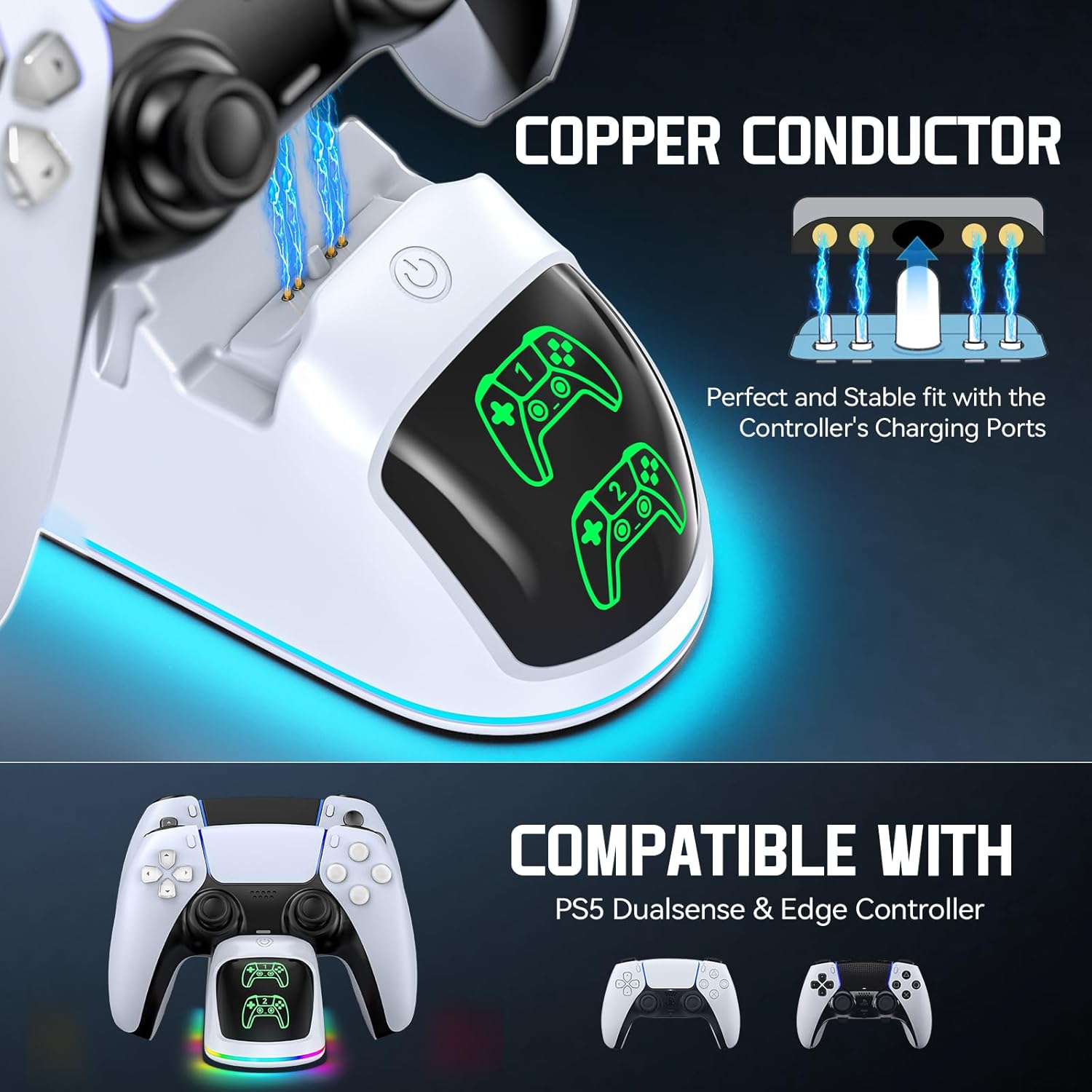Thumbnail 4 de Stazione Ricarica RGB per controller PS5 2H