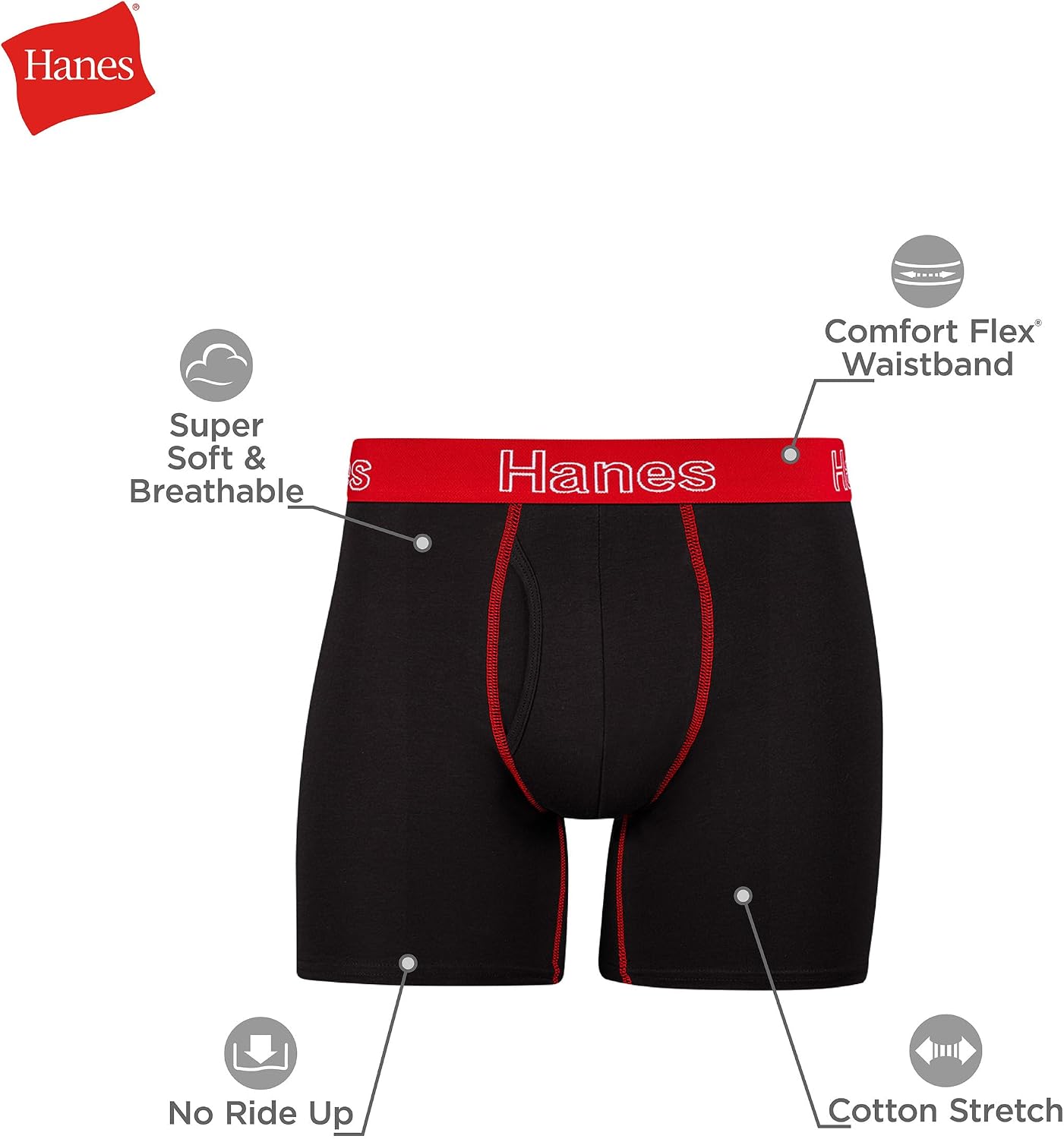 Thumbnail 6 de Hanes Boxer Briefs Moisture-Wicking 🩲