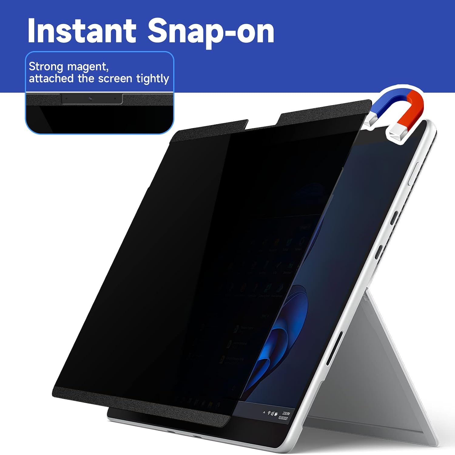 Detalle 2 de IPROKKO Magnetic Privacy Screen for Microsoft Surface Pro 9/8/X (13 Inch) – Privacy Filter with Magnetic Attachment