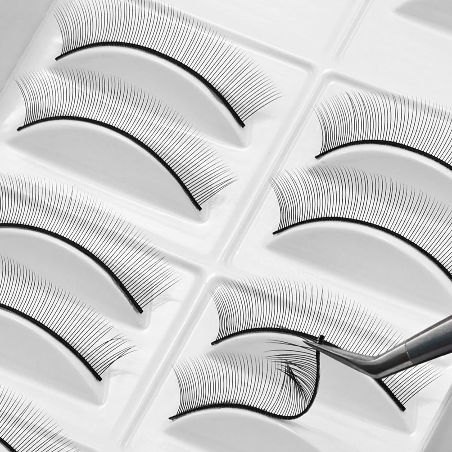 Detalle de TwoWin Wimpernverlängerungs Set mit Übungskopf (Starterset) – inkl. selbstklebender Wimpern und Pinzetten