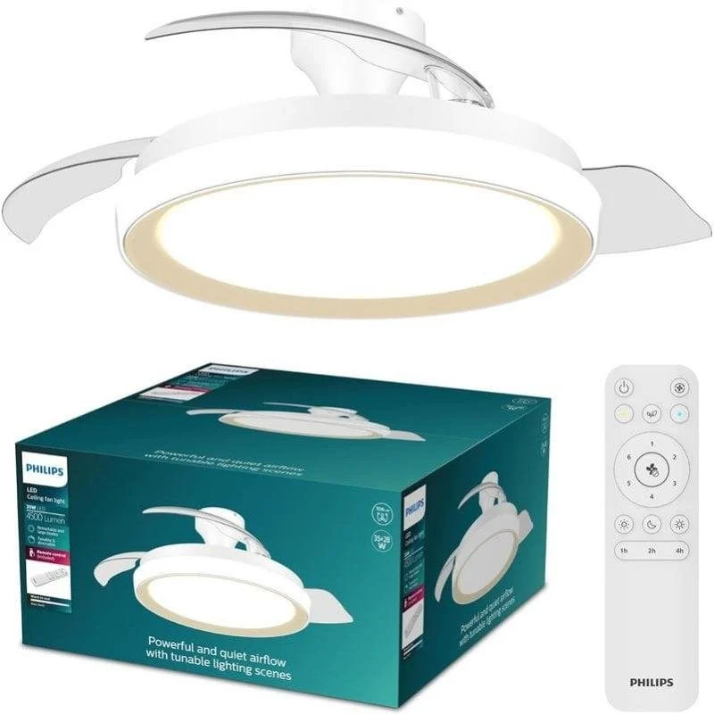 Detalle de Philips Bliss 106 cm: ventilador de techo con luz LED regulable y mando a distancia