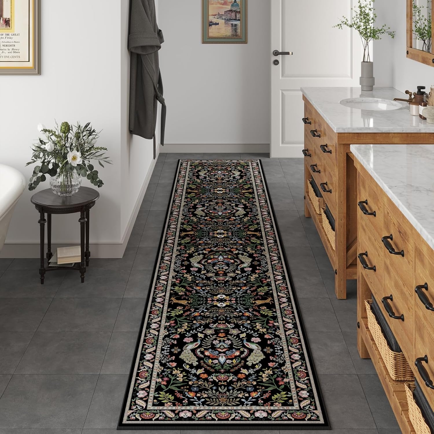 Thumbnail 3 de Runner Rug Washable 2'x10' Floral Kitchen Runner 🏠
