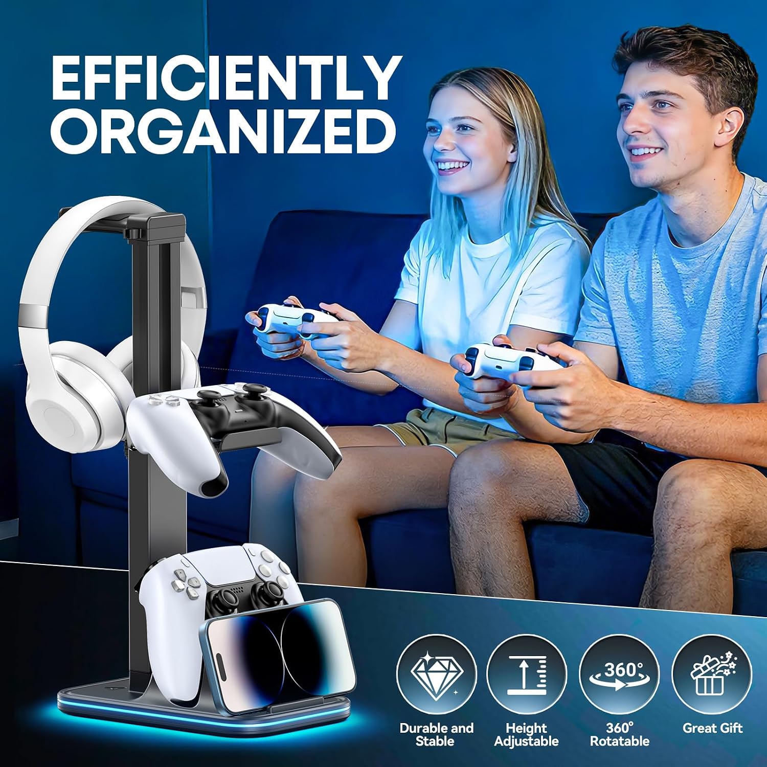 Thumbnail 5 de OIVO VGA DESIGN RGB Controller Stand with Rotatable Headset Holder and Phone Slot