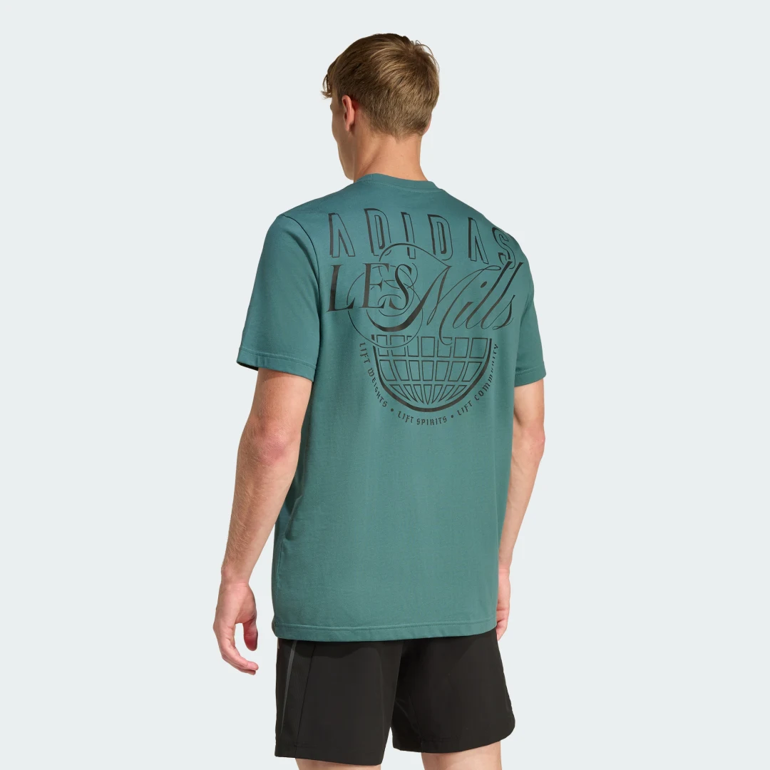 Thumbnail 1 de adidas LESMILLS Globe Graphic T-Shirt verde