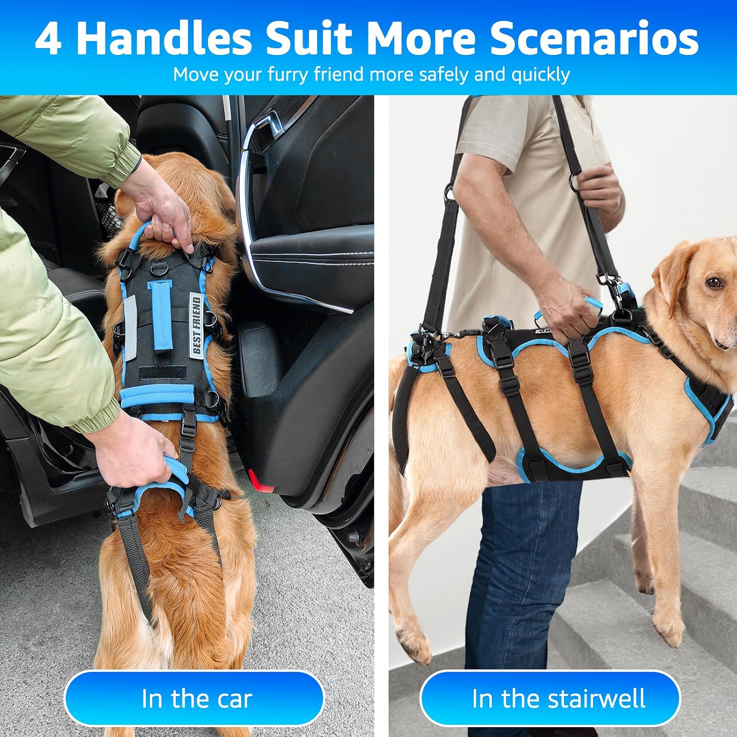 Detalle de Lafoty harnais 2-en-1 pour chiens âgés ⚙