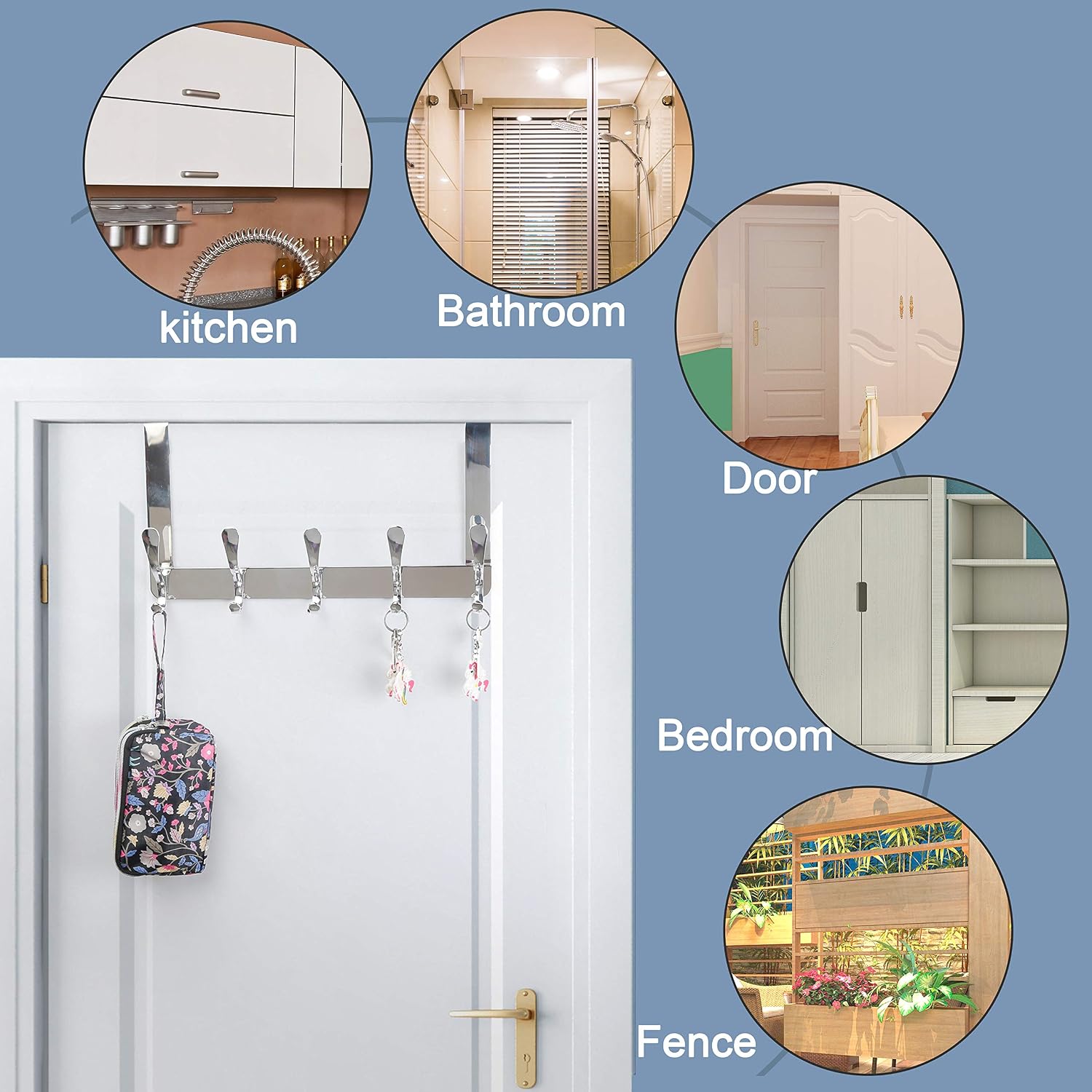 Detalle de SKOLOO Over-the-door hook rack, silver