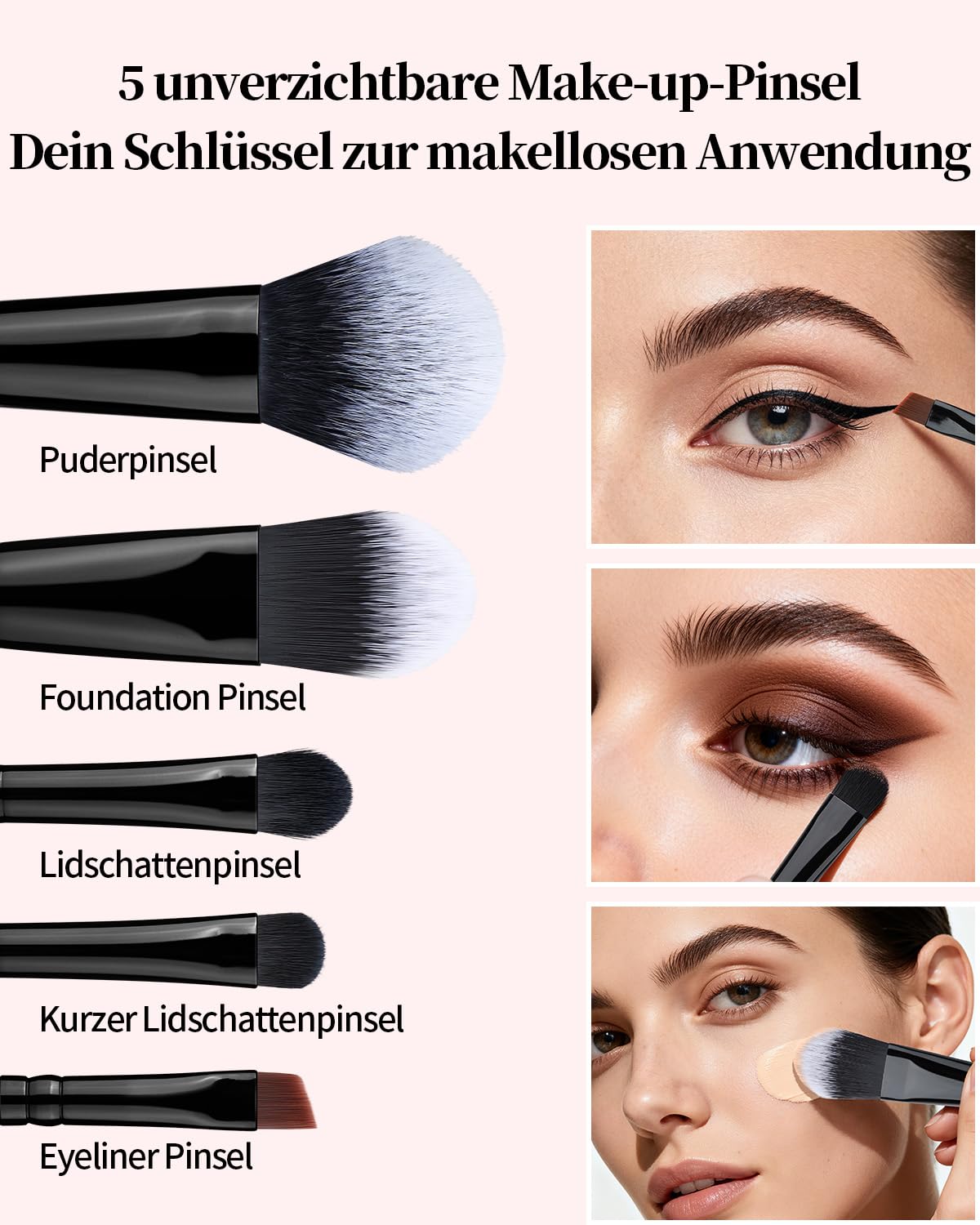 Detalle 2 de EIGSHOW Make-up Pinsel-Set 5-teilig schwarz